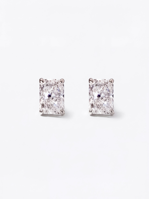 Radiant Shape Earrings 0.5ct×2 (Total 1ct) (Pair)