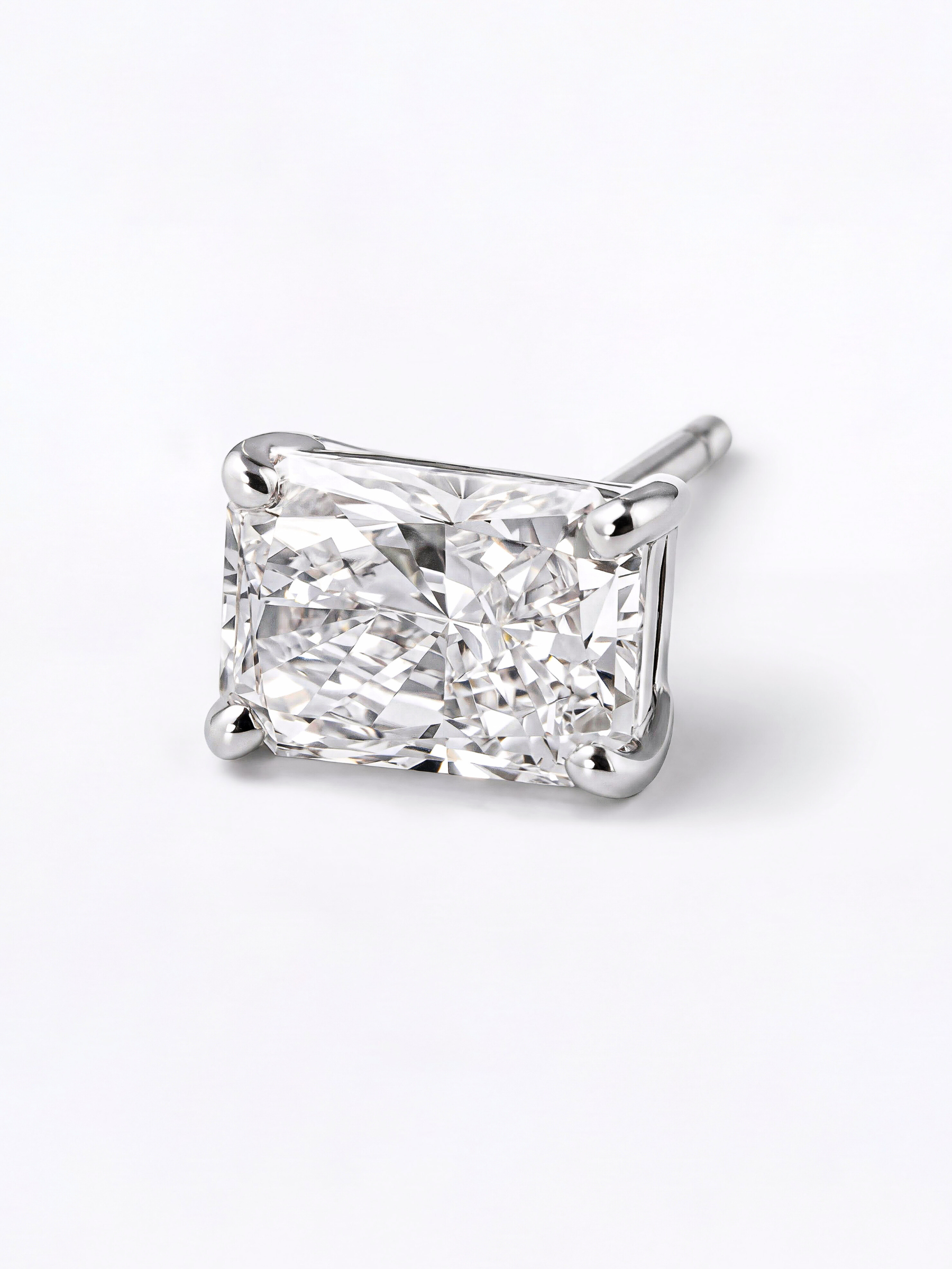 Radiant Shape Earrings 0.5ct×2 (Total 1ct) (Pair)