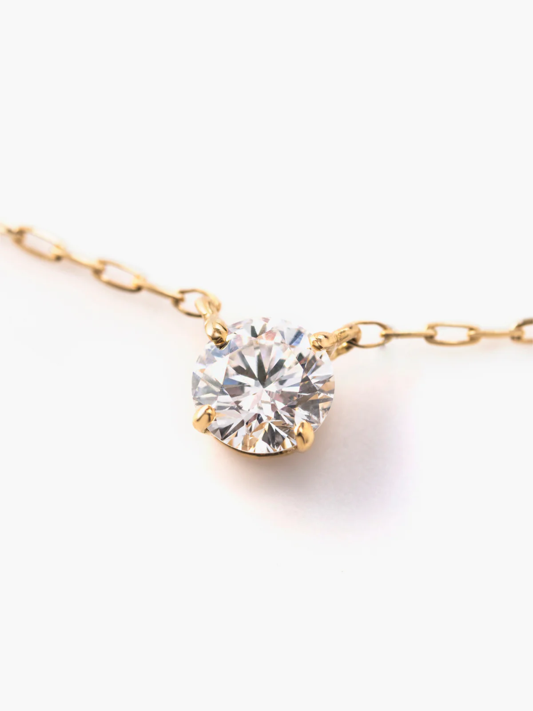 The necklace 0.3ct 18KYG拡大画像（ラボグロウンダイヤモンドのネックレス）