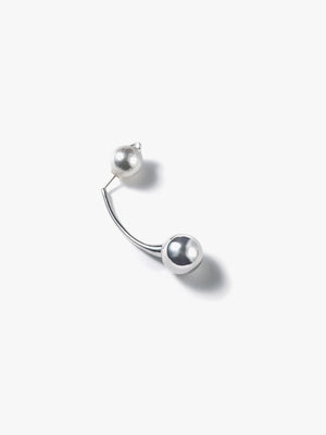 Reshine ball long earrings with Akoya (pair)の画像（都市鉱山由来の真円とアコヤ真珠のイヤリング）