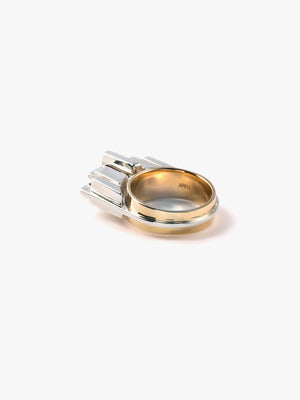 Reshine city ringの画像（18KYG、ラボグロウンダイヤモンド、都市鉱山由来のSV925のリング）