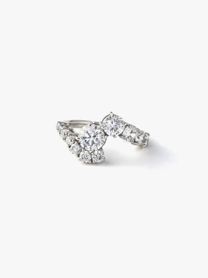 Fluid diamond ring 1ct正面画像（ラボグロウンダイヤモンドのブライダルリング）