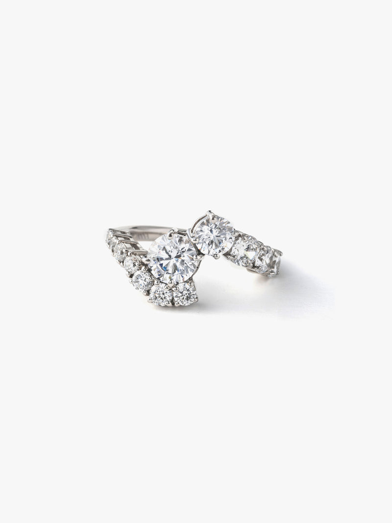 Fluid diamond ring 1ct正面画像（ラボグロウンダイヤモンドのブライダルリング）