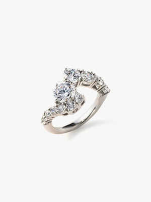 Fluid diamond ring 1ct上向き画像（ラボグロウンダイヤモンドのブライダルリング）