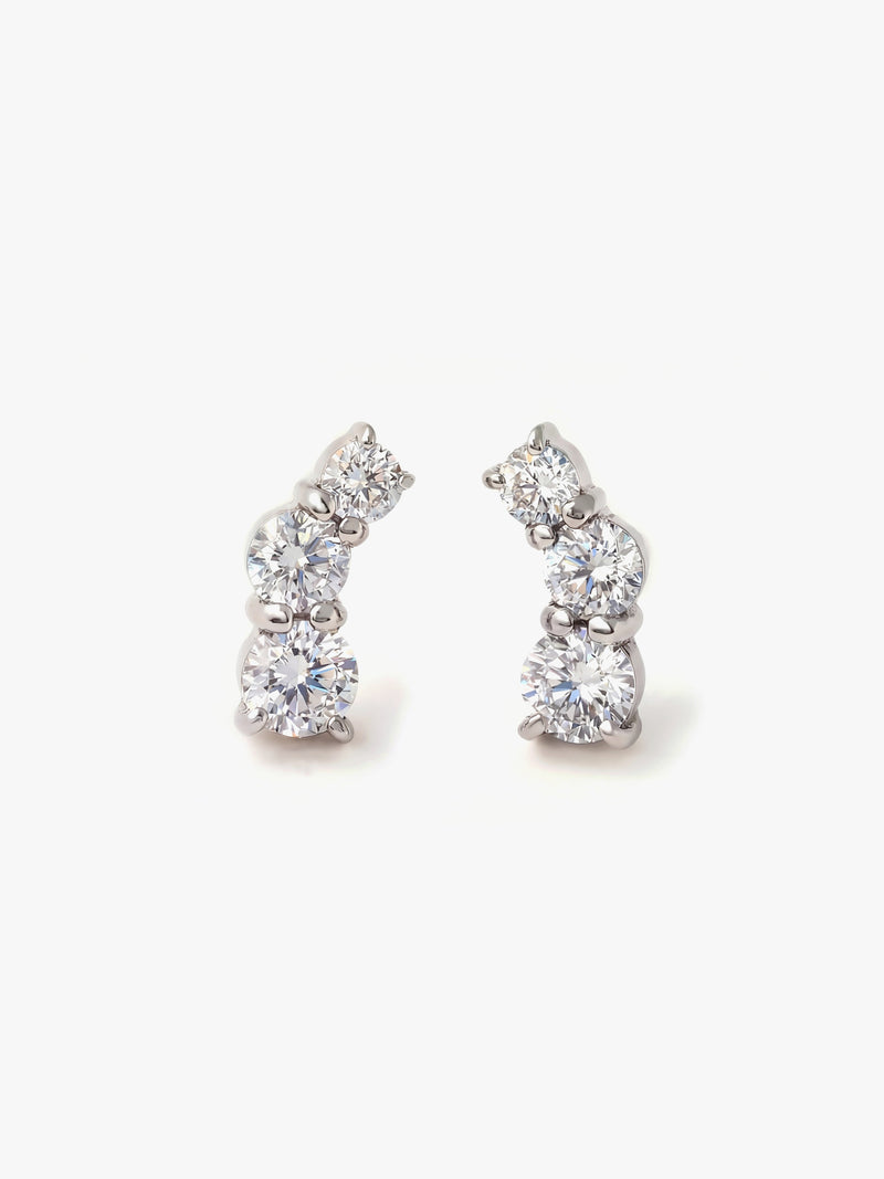 [Fluidity of Love]  Fluid diamond earrings (pair)