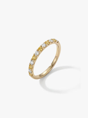 [Lumière] Half eternity ring 0.3ct 10KYG (Yellow & White Diamonds)