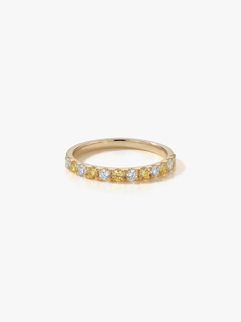 [Lumière] Half eternity ring 0.3ct 10KYG (Yellow & White Diamonds)