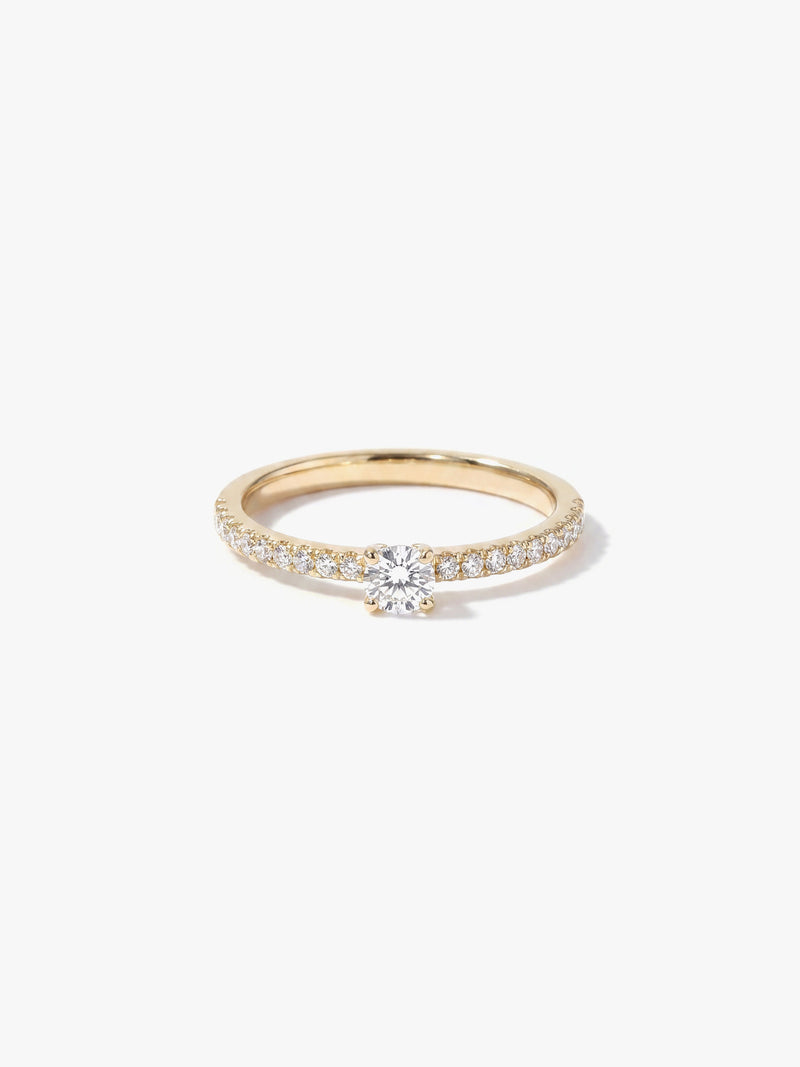 [Lumière] Half eternity solitaire ring 0.23ct 10K