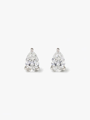 [Lumière] Pear Shape Earrings 0.5ct×2 (Total 1ct) (Pair)