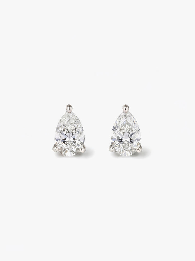 [Lumière] Pear Shape Earrings 0.5ct×2 (Total 1ct) (Pair)