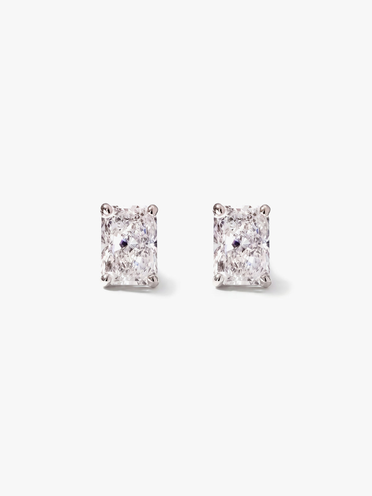 Radiant Shape Earrings 0.5ct×2 (Total 1ct) (Pair)