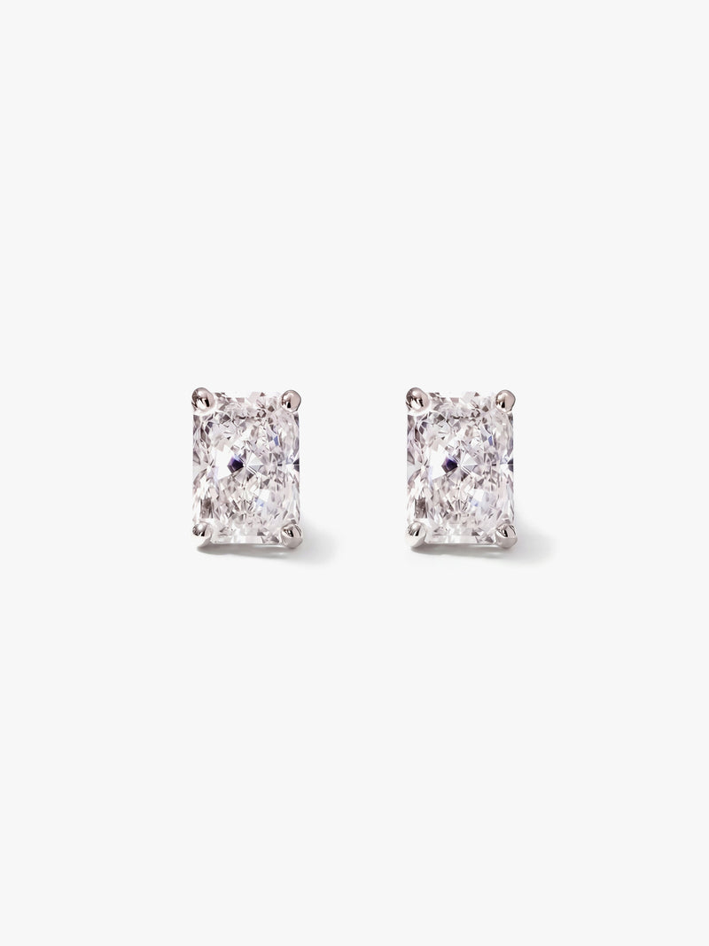 Radiant Shape Earrings 0.5ct×2 (Total 1ct) (Pair)