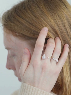  Akoya pearl ring モデル着用動画（アコヤ真珠とラボグロウンダイヤモンドのリング）