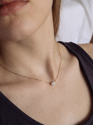 [Lumière] Pear Shape Necklace 0.3ct 18K