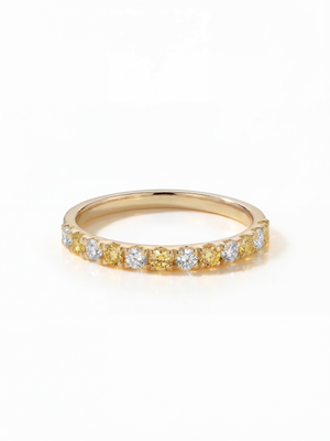[Lumière] Half eternity ring 0.3ct 10KYG (Yellow & White Diamonds)
