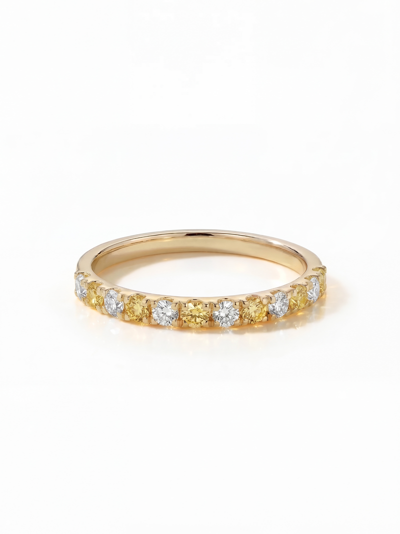 [Lumière] Half eternity ring 0.3ct 10KYG (Yellow & White Diamonds)