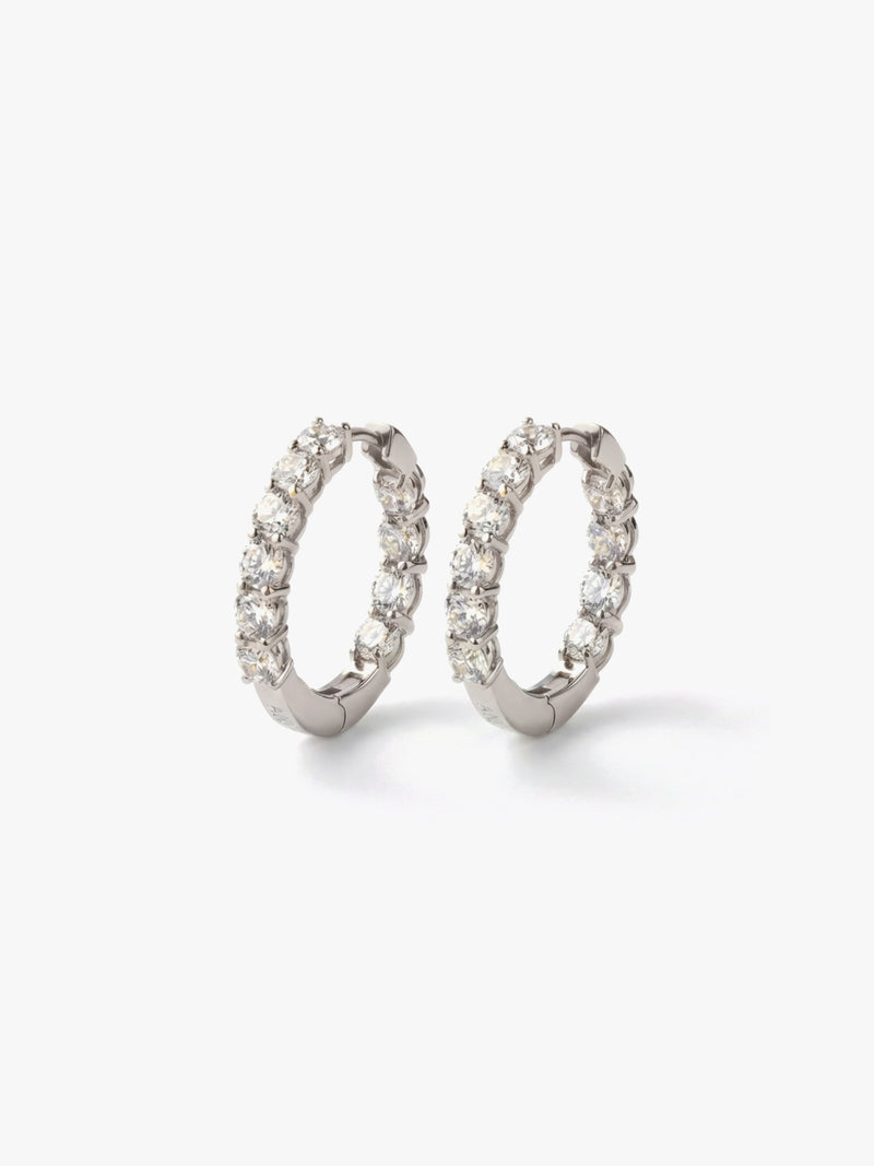 Quick Delivery [Lumière] Full eternity earrings 2ct Pt (pair)