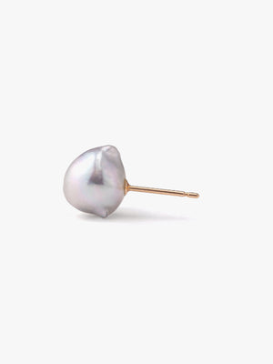 Akoya pearl stud earrings (pair) Natural Gray側面画像