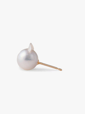 Akoya pearl stud earrings (pair) White側面画像