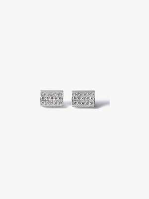 Reshine scratch earrings 30 labgrowndiamonds (Pair)の正面画像（ラボグロウンダイヤモンドと都市鉱山由来のSV925のイヤリング）