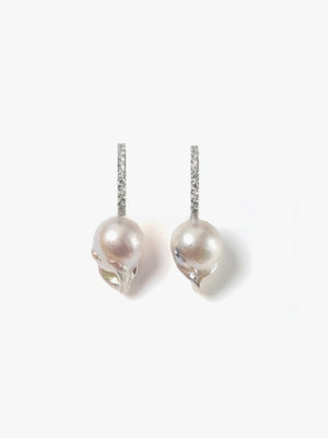 [Unique Akoya Pearl] Akoya pearl diamond earrings (pair)