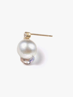 Quick Delivery [Unique Akoya Pearl] Akoya pearl point earrings (pair)
