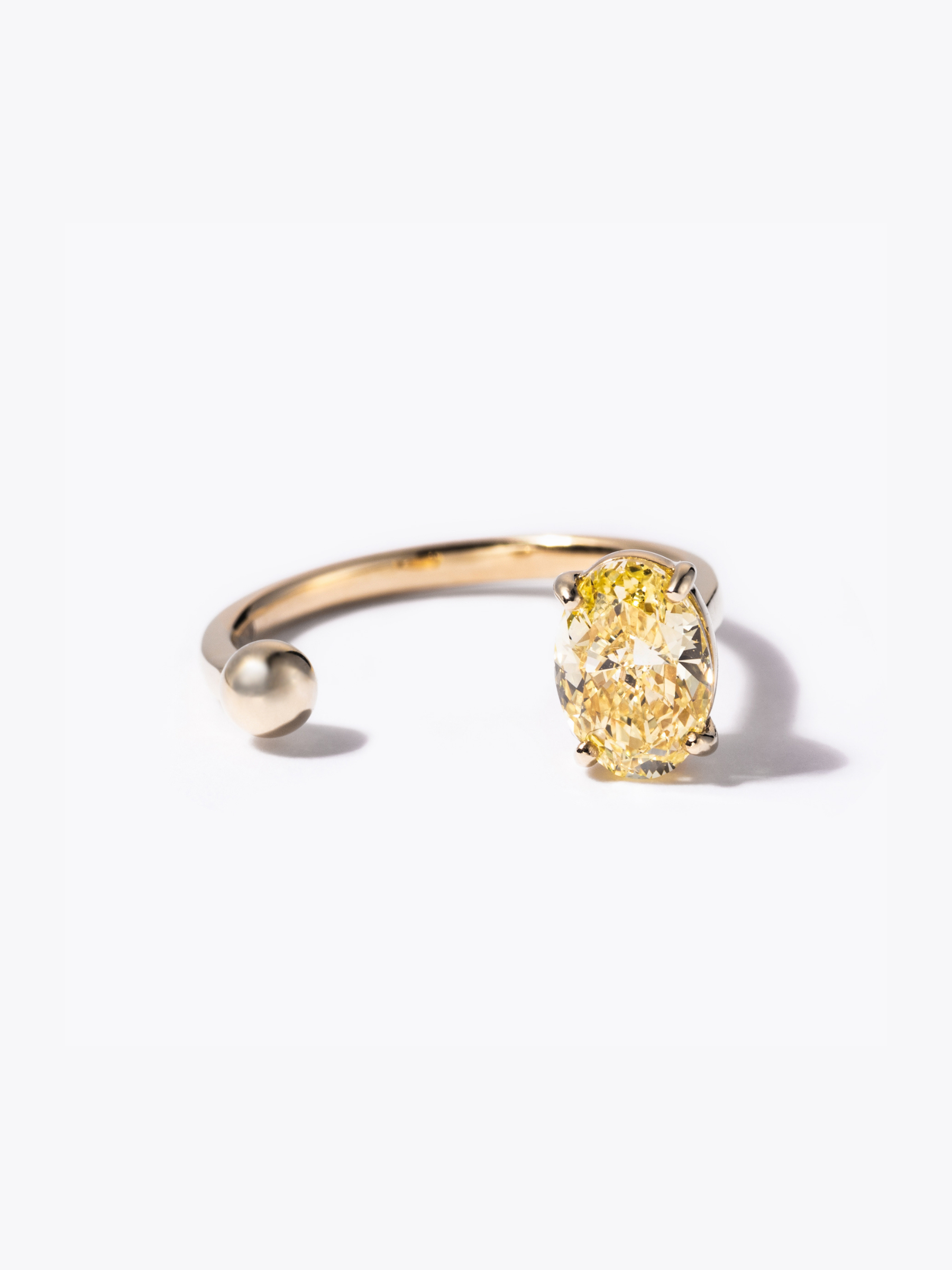 [dignité] 1ct yellow labgrowndiamond open ring