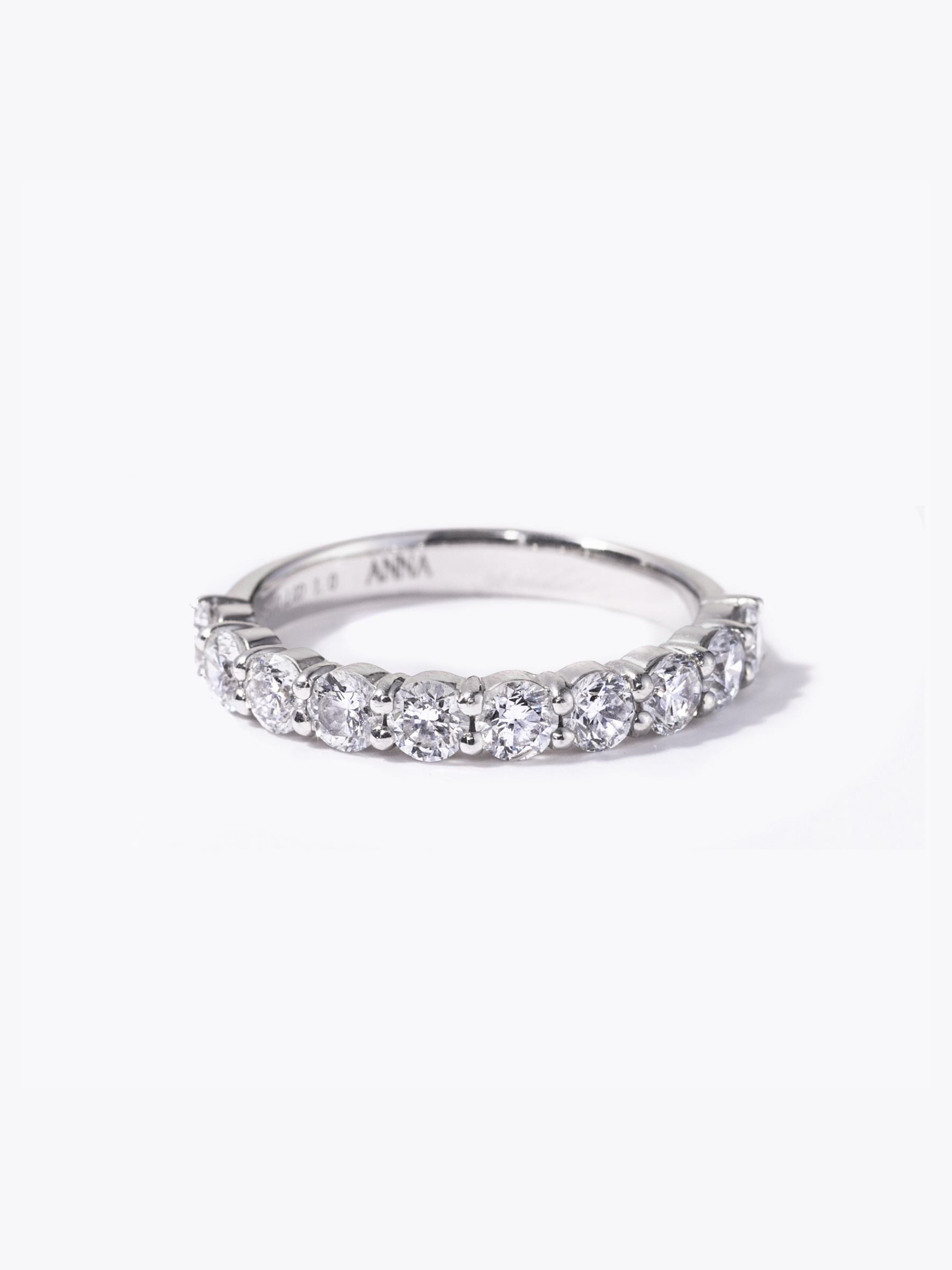 Half eternity ring 1ct Ptの正面画像(ラボグロウンダイヤモンドのリング)