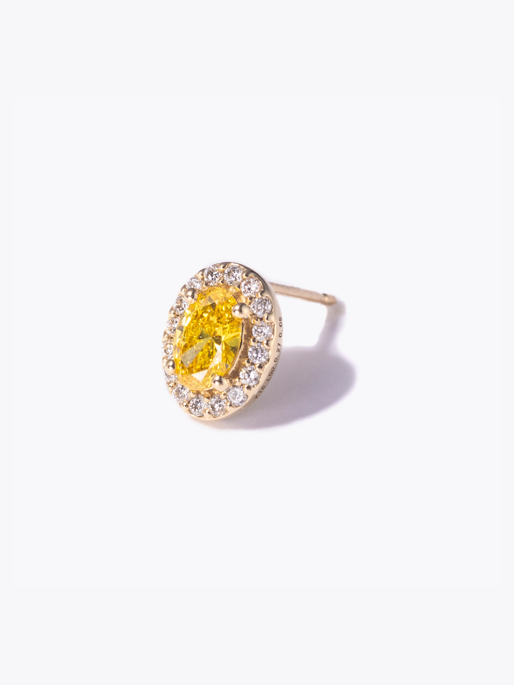 [dignité] Yellow labgrowndiamond halo earrings (pair) Quick Delivery