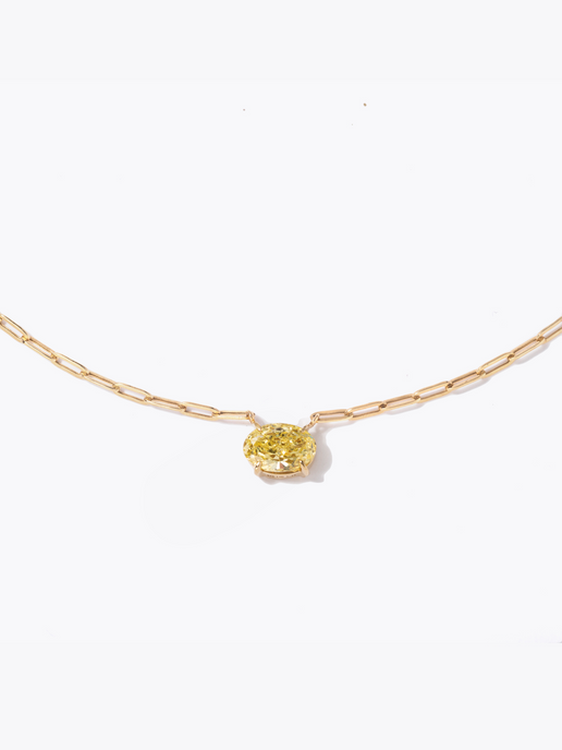 [dignité] 1ct yellow labgrowndiamond necklace