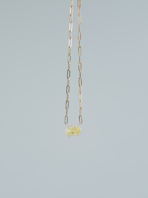 [dignité] 1ct yellow labgrowndiamond necklace