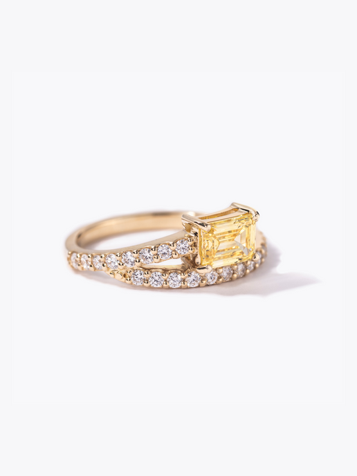 [dignité] Yellow Lab Grown Diamond Double Ring 